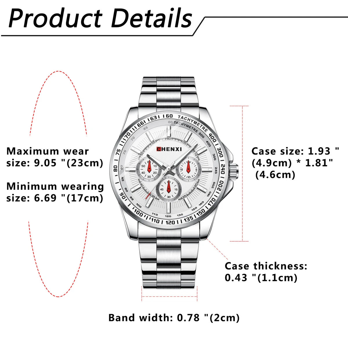 Waterproof Men's Business Luminous Stainless Steel Quartz Wrist Watch Classic