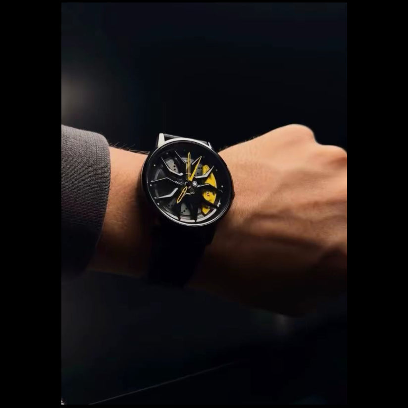 Alloy Wheel Watch, Moving Wheel Watch, Spinning Watch Waterproof Men's Luxury Watch