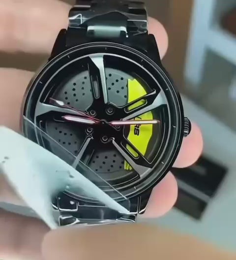 Alloy Wheel Watch, Moving Wheel Watch, Spinning Watch Waterproof Men's Luxury Watch